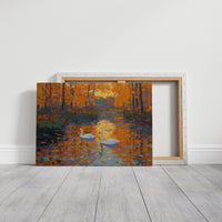 Swans Beneath the Amber Canopy