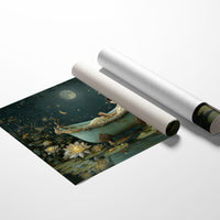 Moonlit Bathing Among Lotus Blooms