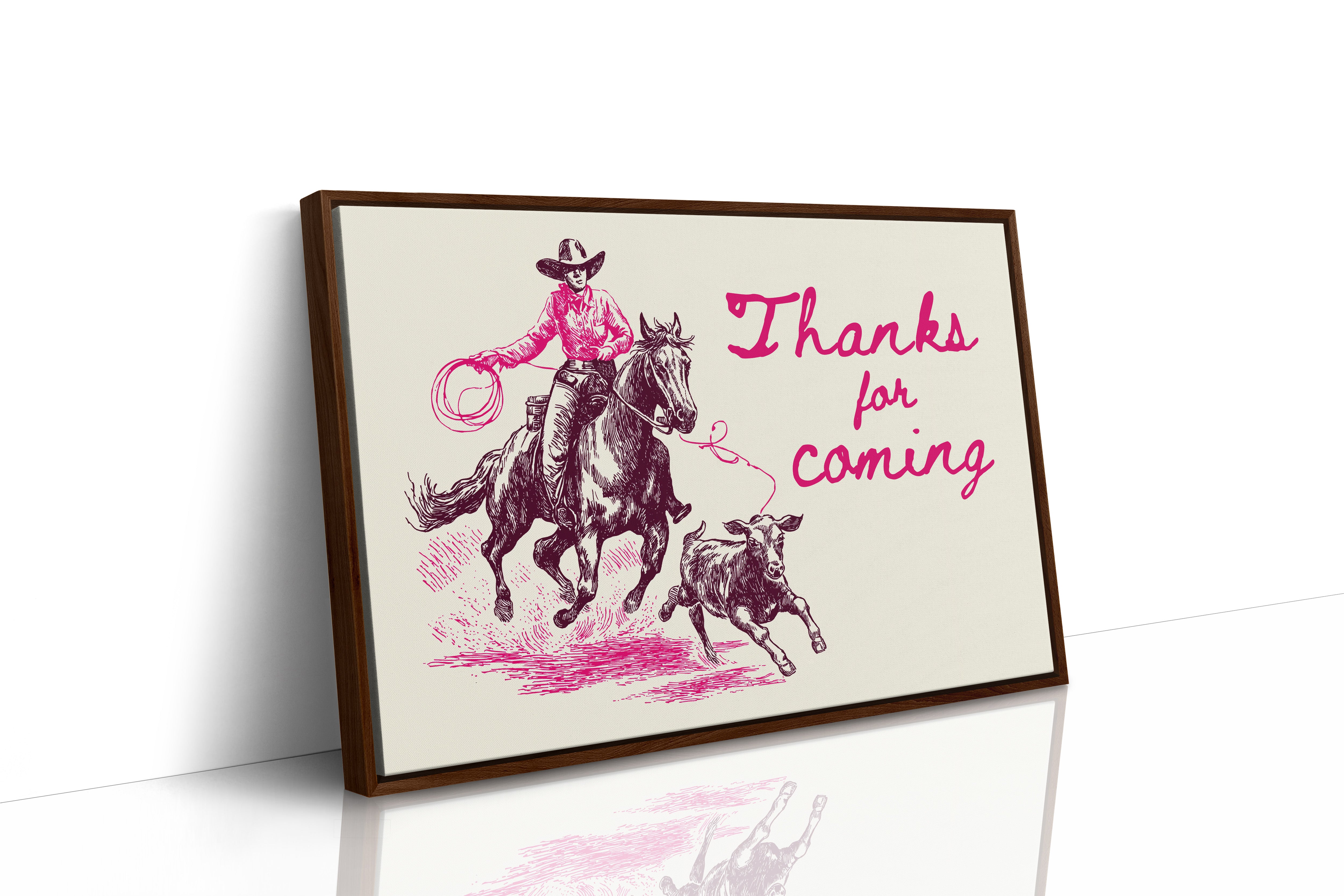 Thanks for Coming Western Cowgirl Art