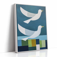 Peace Doves Above Geometric Fields