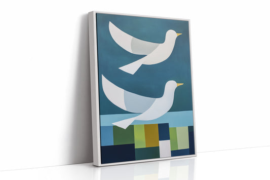 Peace Doves Above Geometric Fields
