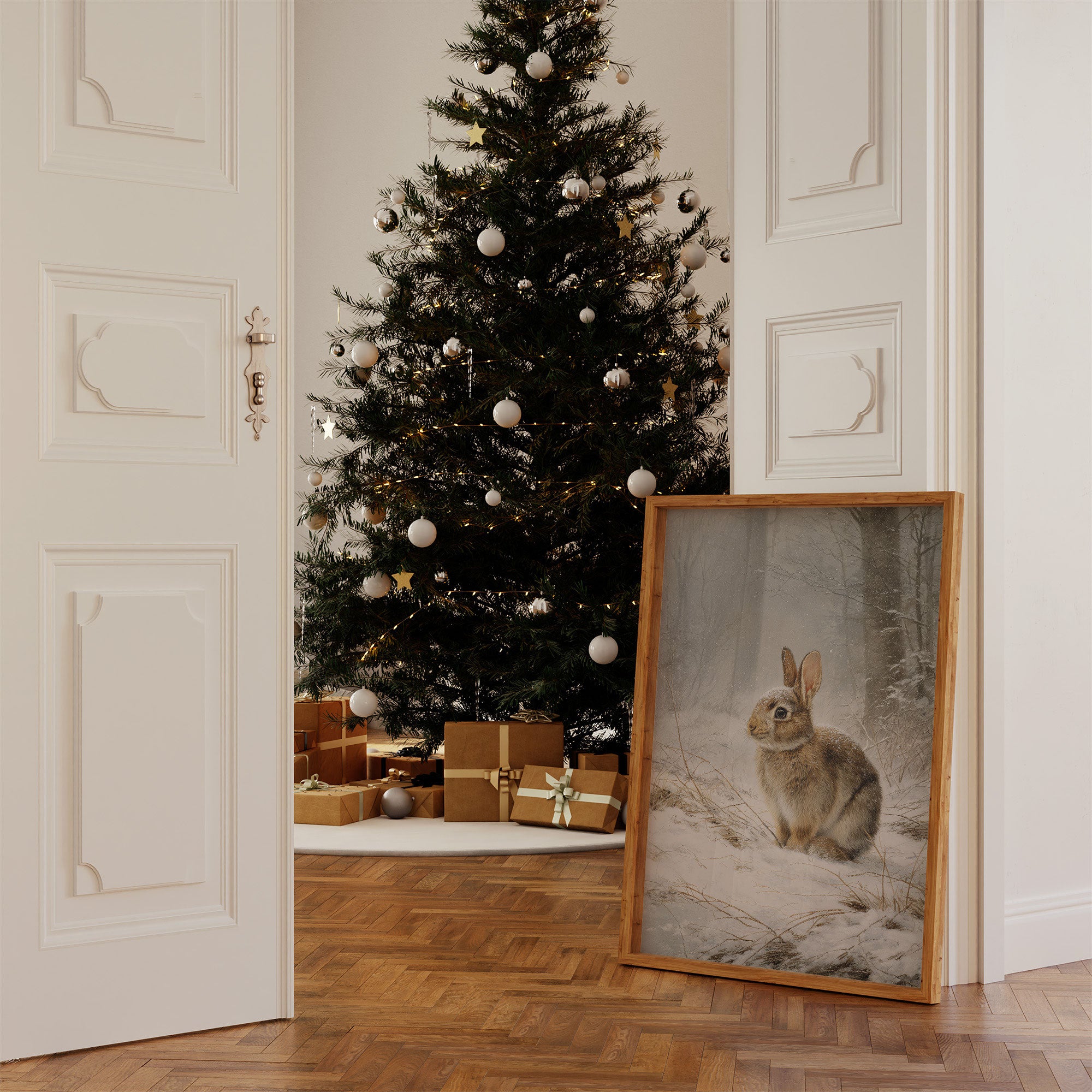 Winter Rabbit Finds Silent Snow