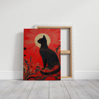 Celestial Cat Guards Crimson Dawn