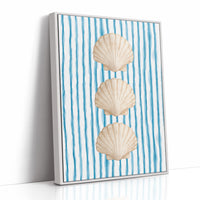 Oceanic Rhythm: Shells Against Azure Streams