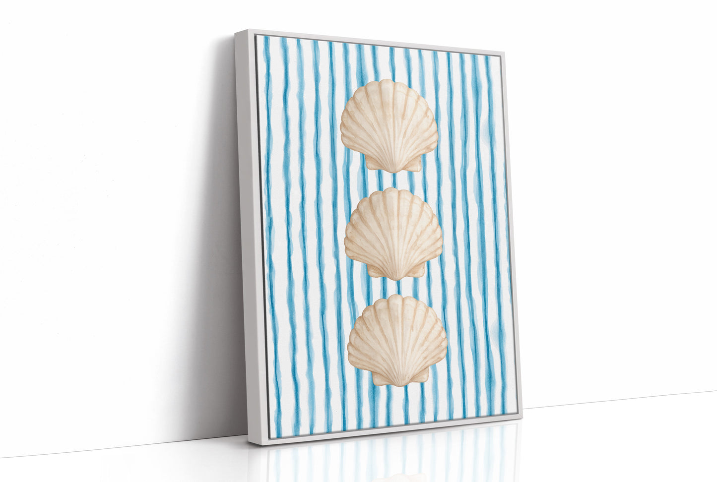 Oceanic Rhythm: Shells Against Azure Streams