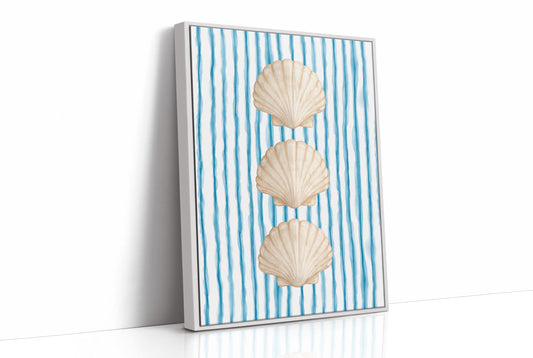 Oceanic Rhythm: Shells Against Azure Streams