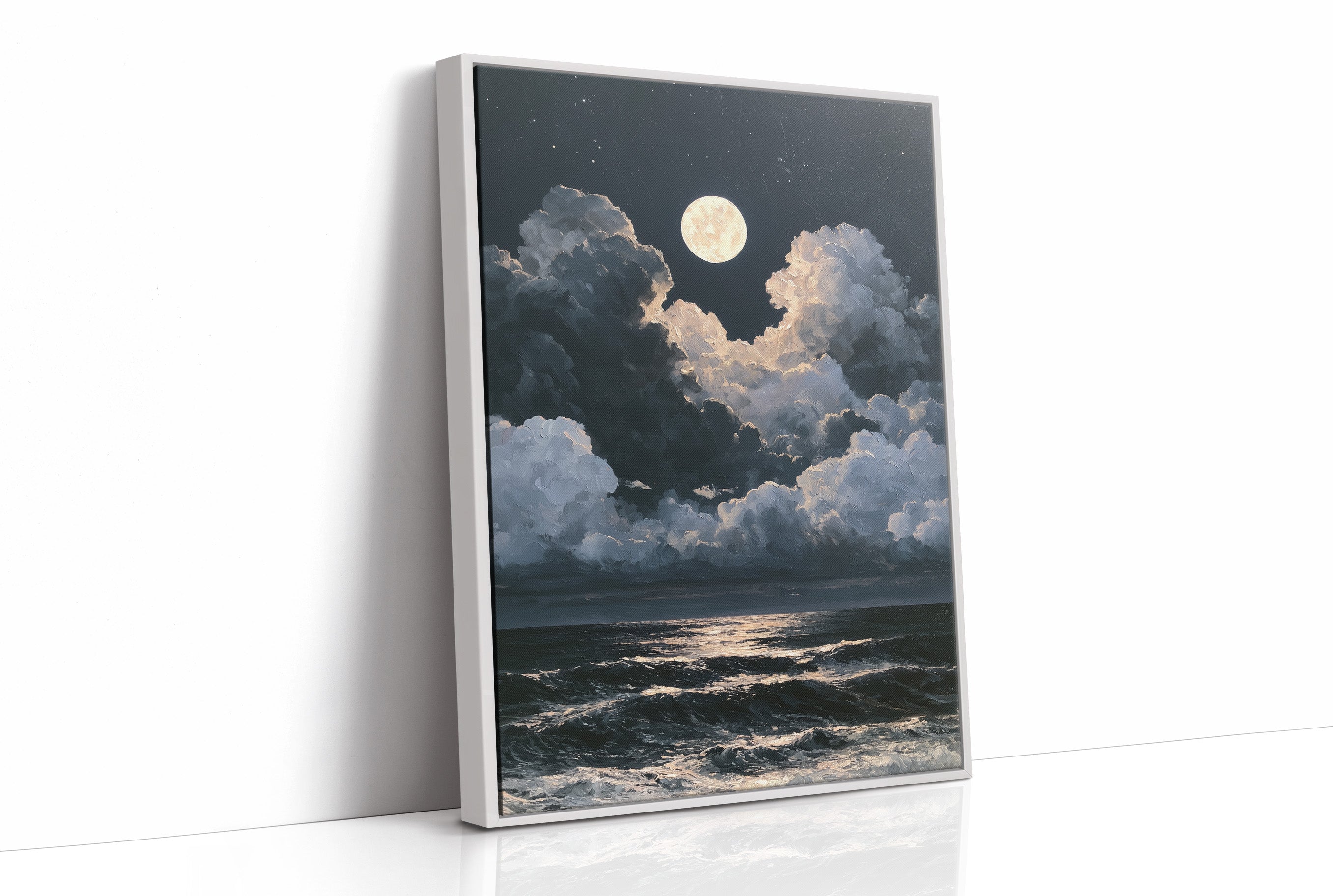 Full Moon Over Dramatic Clouds