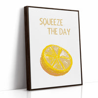 Squeeze The Day Lemon Quote Kitchen Print