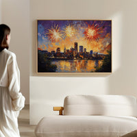 City Lights Dance With Fireworks Above