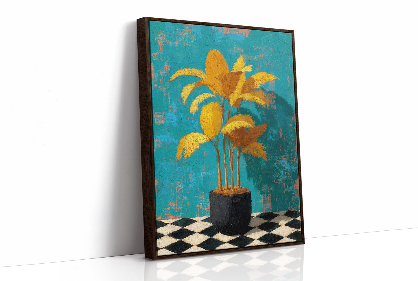 Gold Leaves on a Teal Tuesday