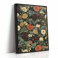 Midnight Chrysanthemum Floral Pattern