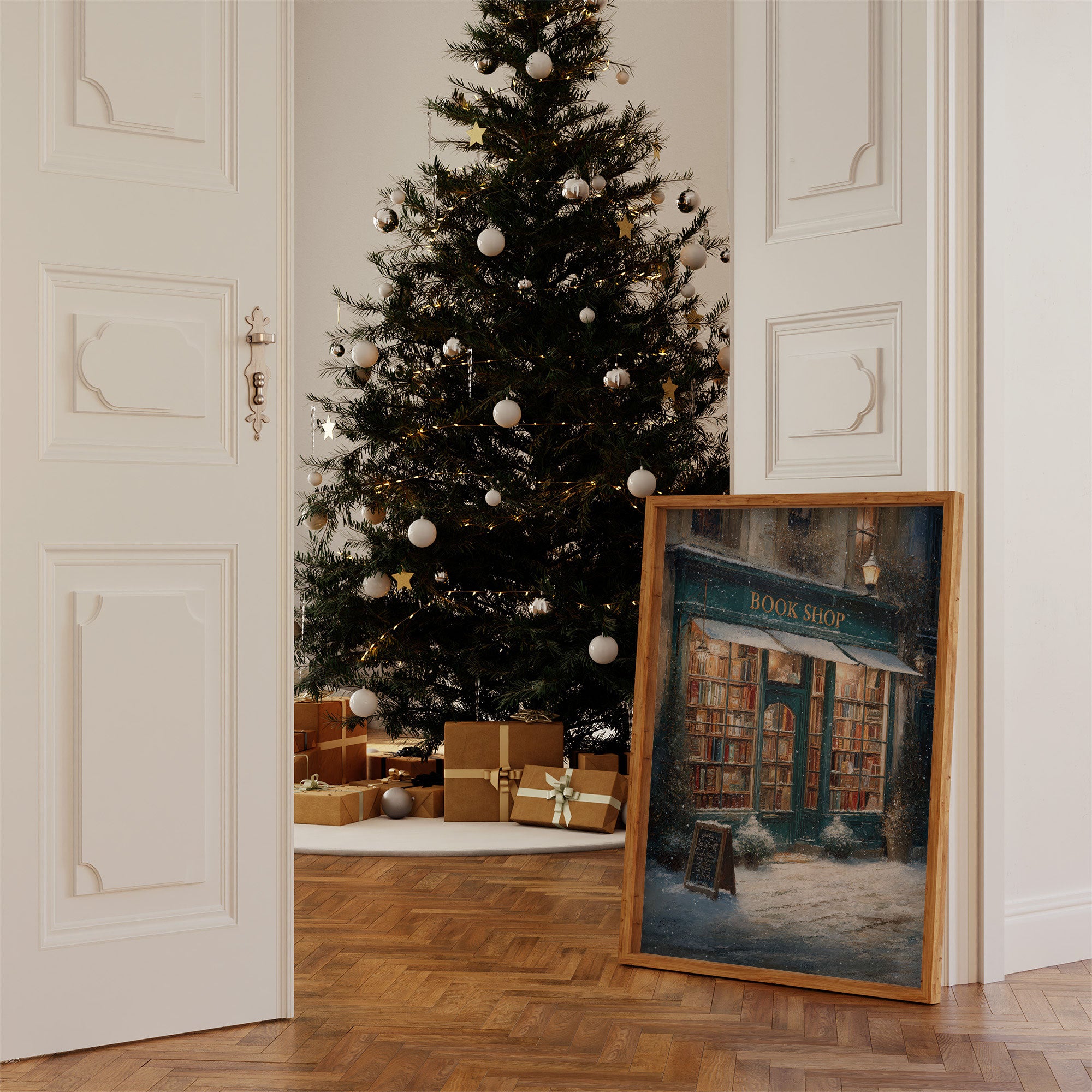 Winter Tales Behind Teal Windows