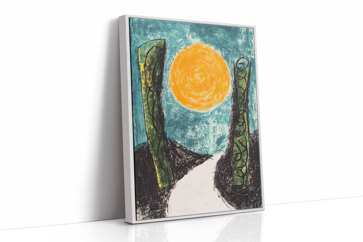 Moonlit Path Between Forest Giants