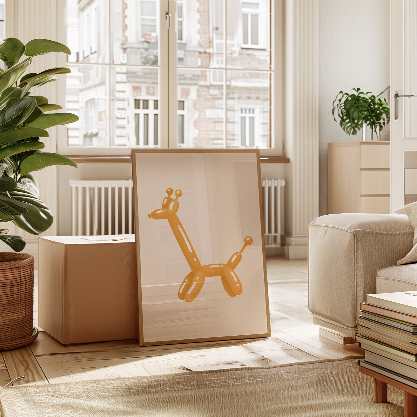 A Giraffe's Playful Journey