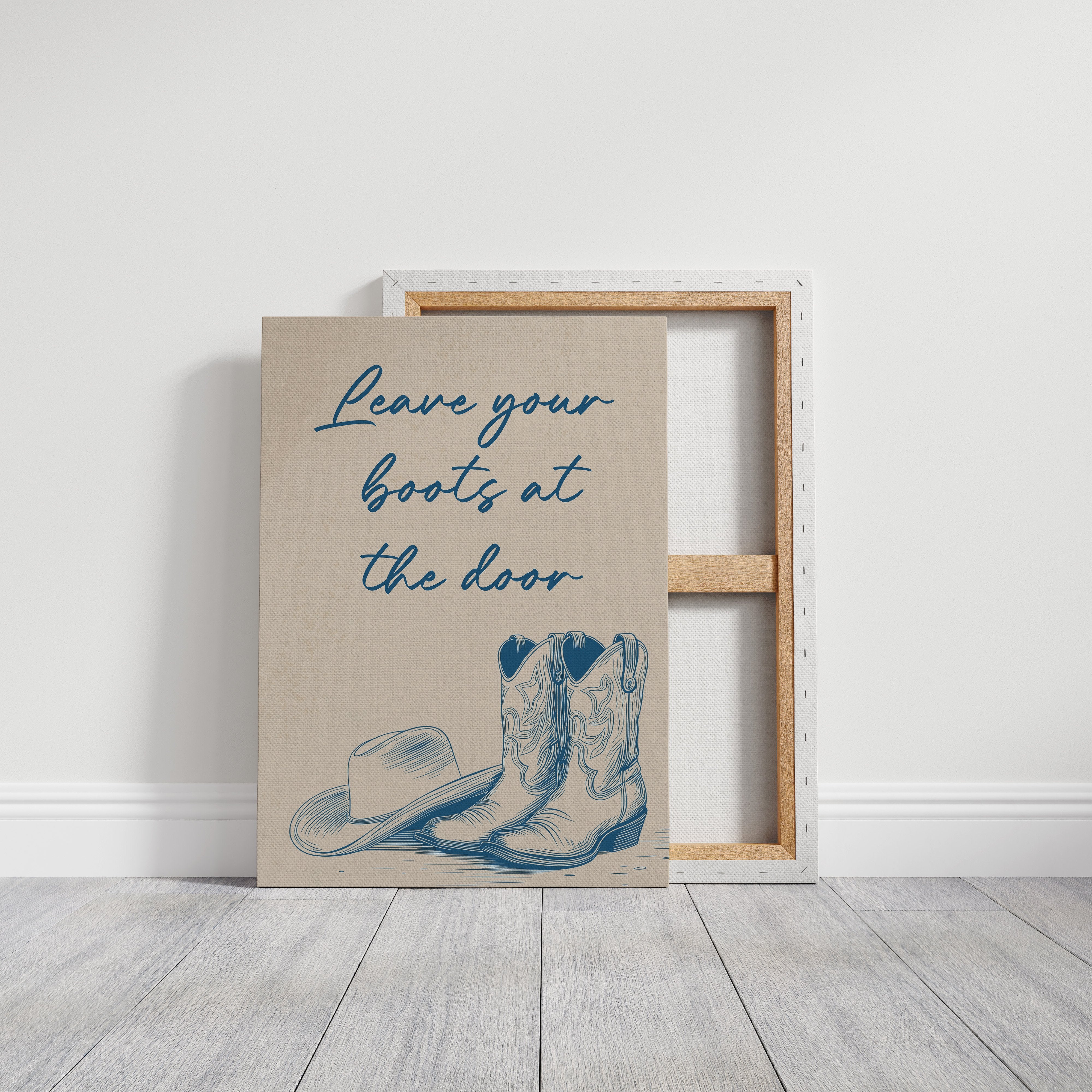 Blue Ink Welcome On Cream