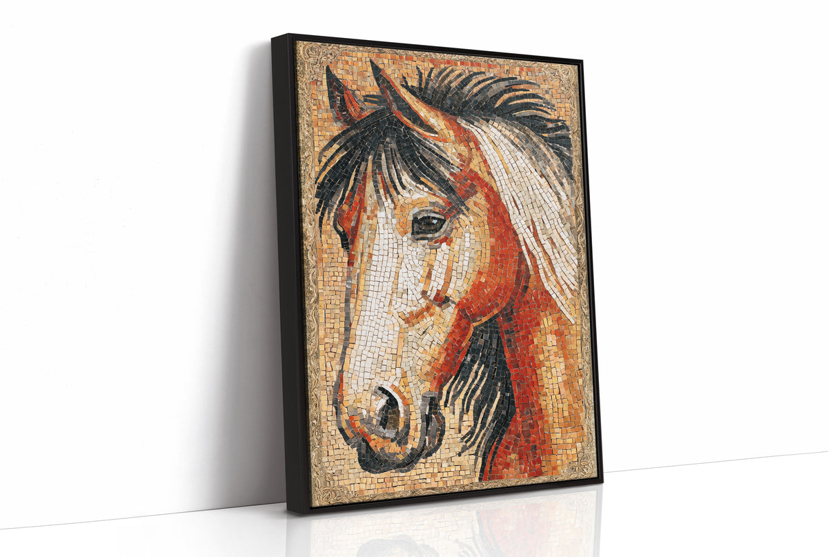 Chestnut Horse Mosaic Portrait