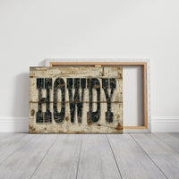 Howdy Weathered Wood Sign
