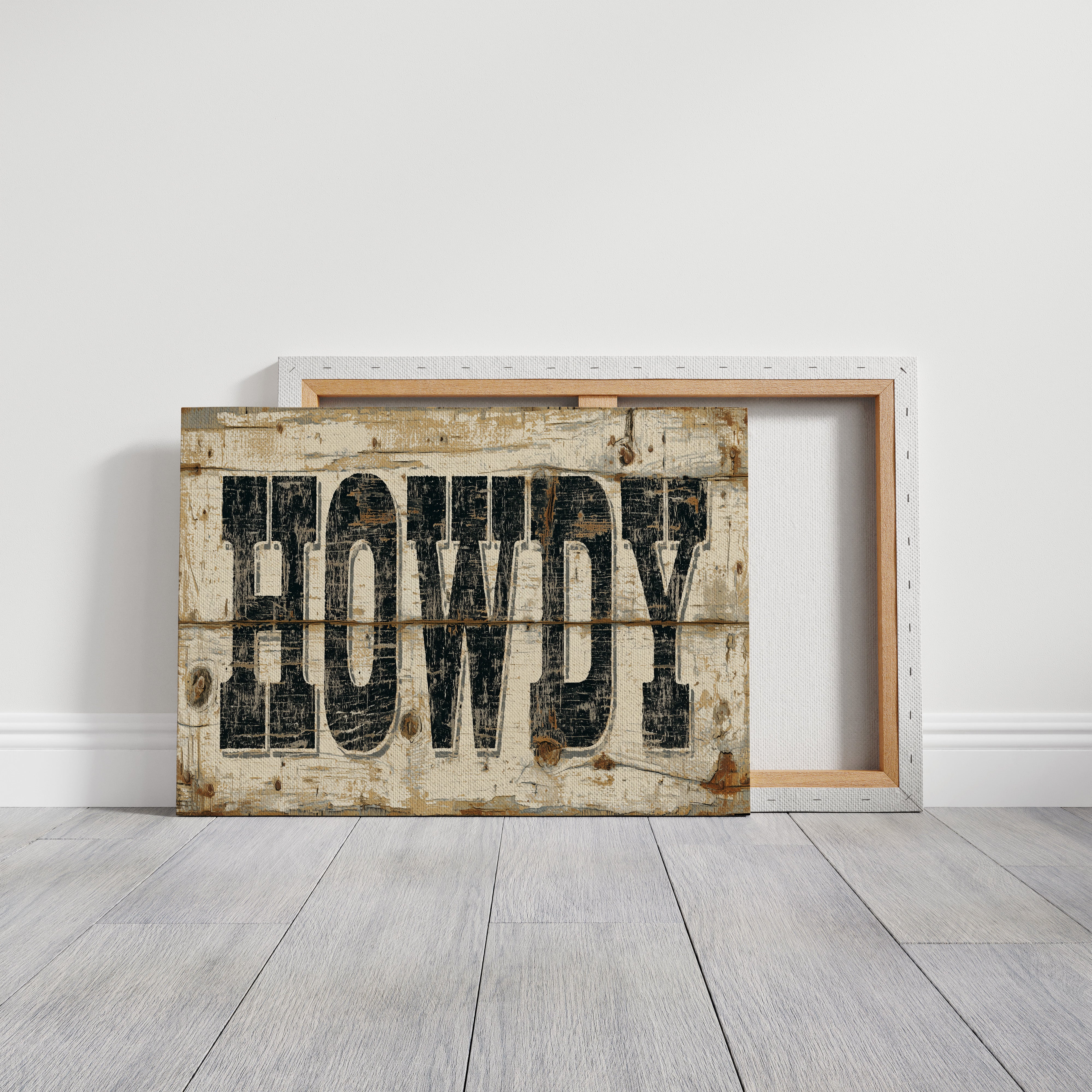 Howdy Weathered Wood Sign