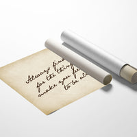 Handwritten Reminder to Live