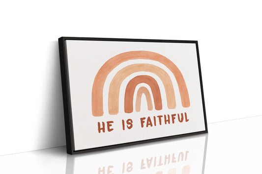He Is Faithful Boho Rainbow