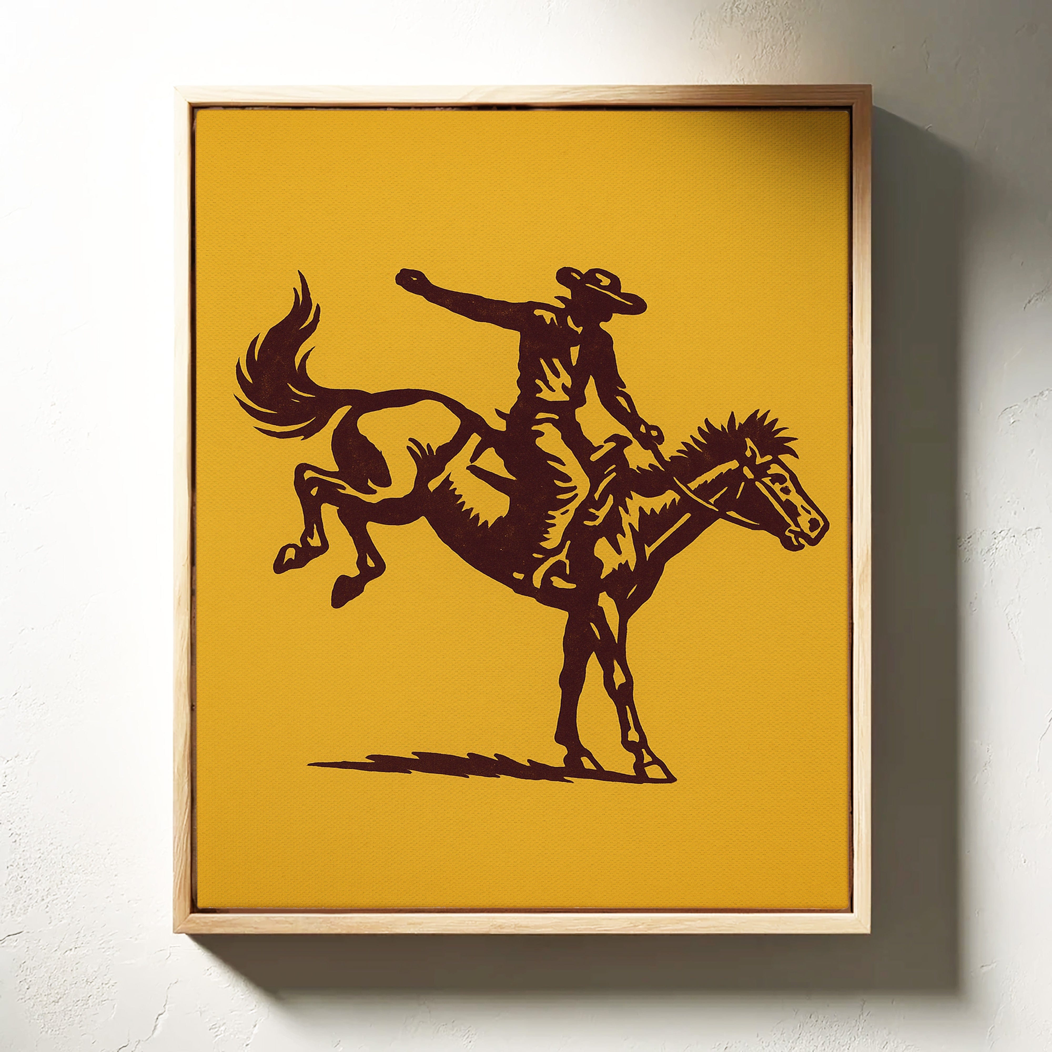 Vintage Rodeo Cowboy Silhouette Print