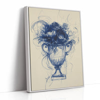 Indigo Roses Dance In Crystal Urn