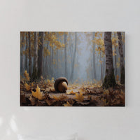 Giant Acorn Rests Among Birch Trees