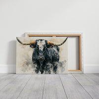 Longhorn Watercolor Portrait
