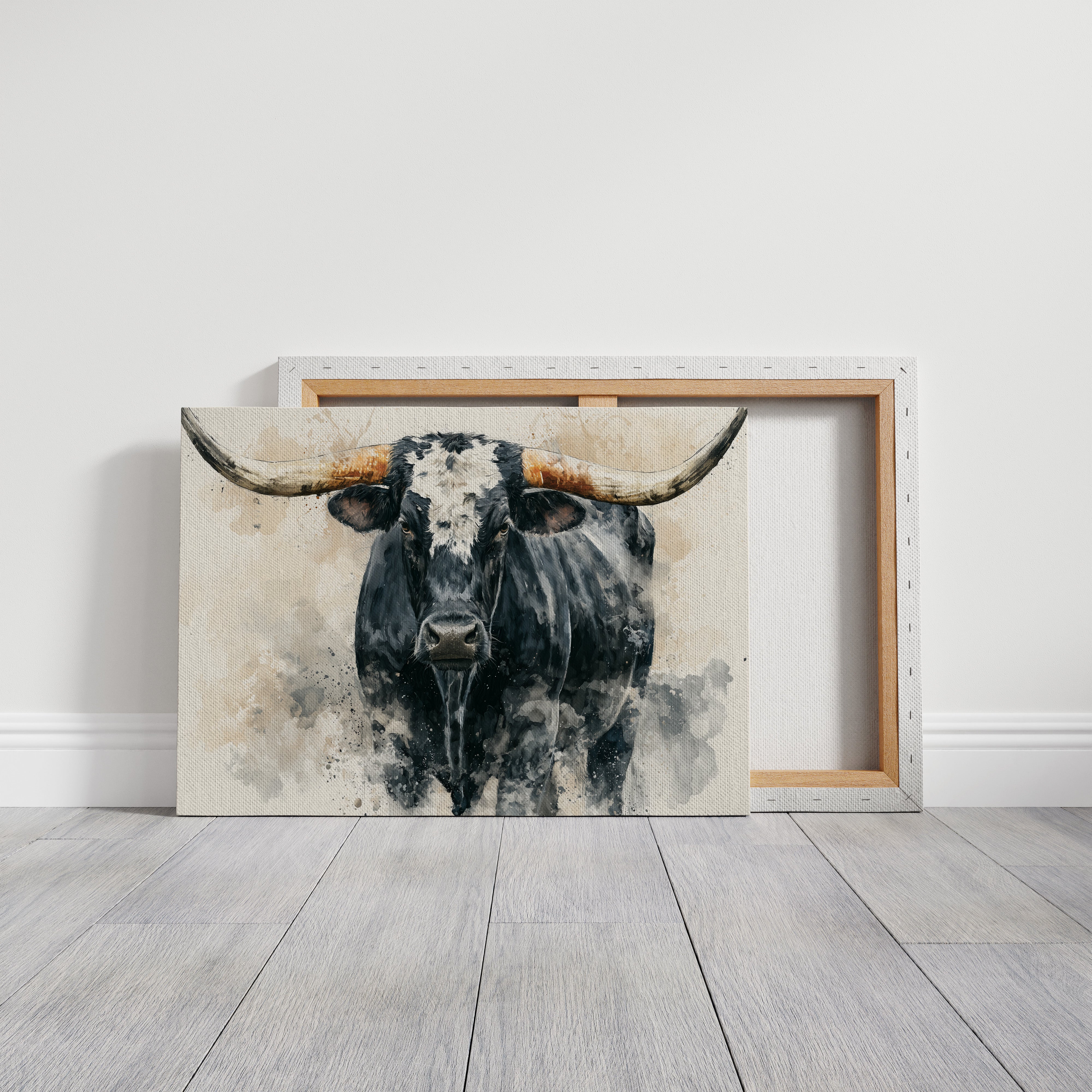 Longhorn Watercolor Portrait