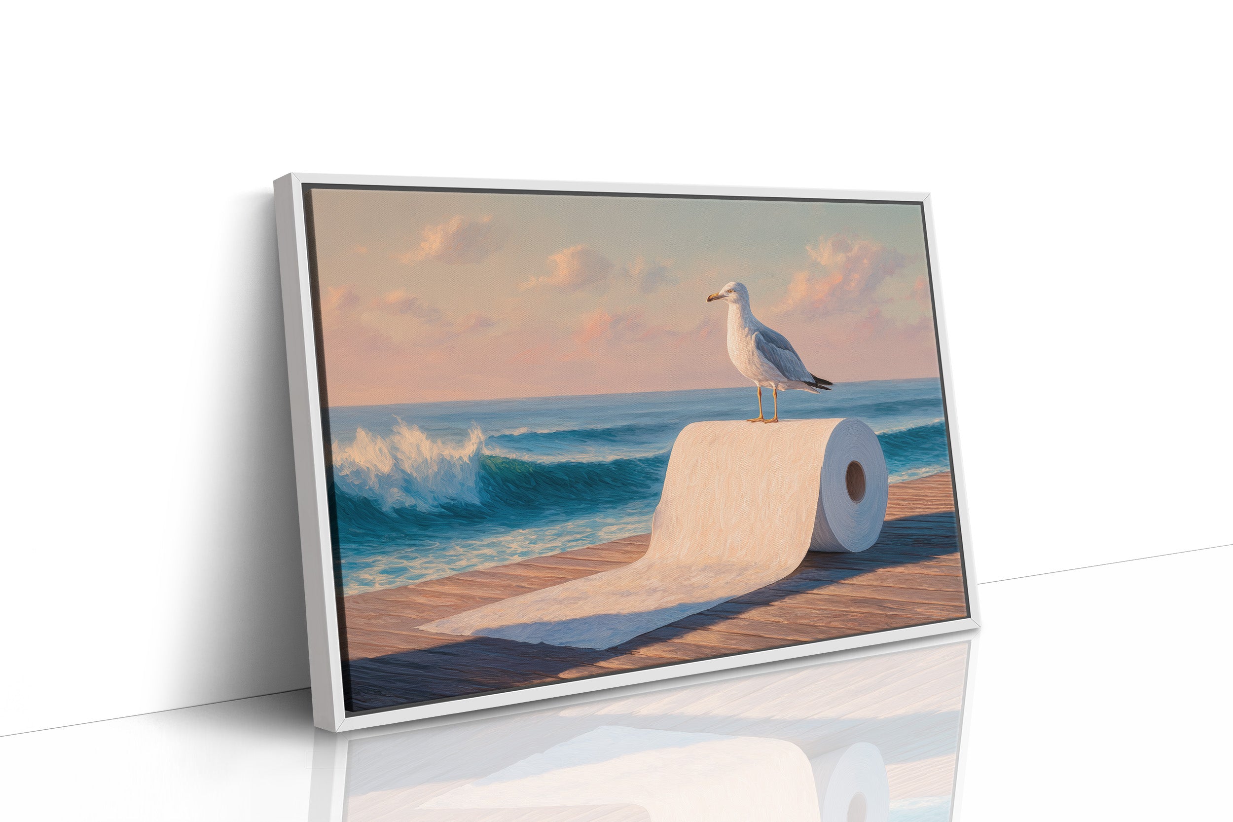 Seagull's Perch At Sunset Tide