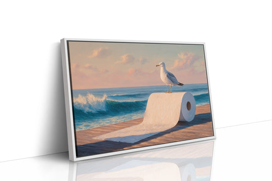 Seagull's Perch At Sunset Tide