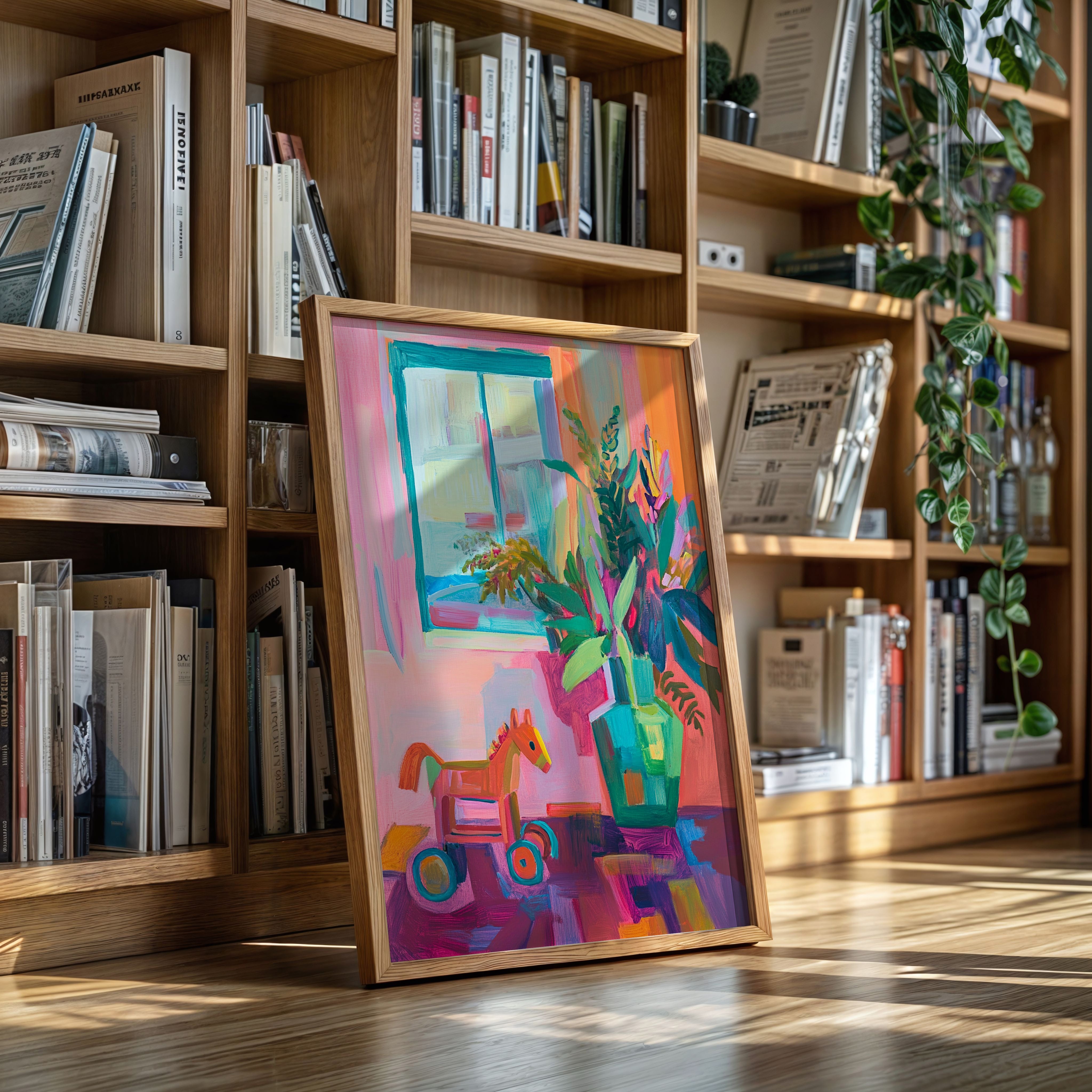 Wooden Horse By Summer Window