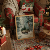 Forgotten Wagon In Winter Woods