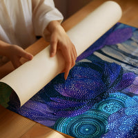 Dotted Lotus Bloom in Midnight Blue