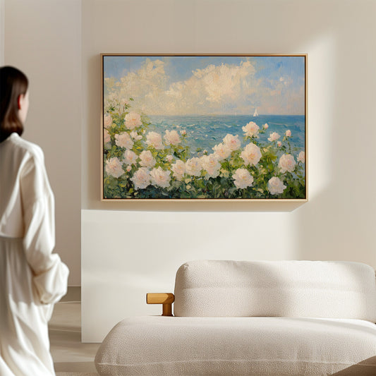 Coastal Roses Watch Distant Sails