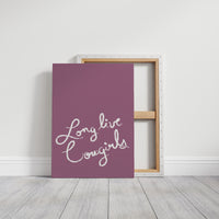 Mauve Canvas With Flowing Words