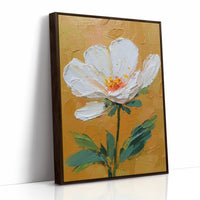 One White Bloom on Gold