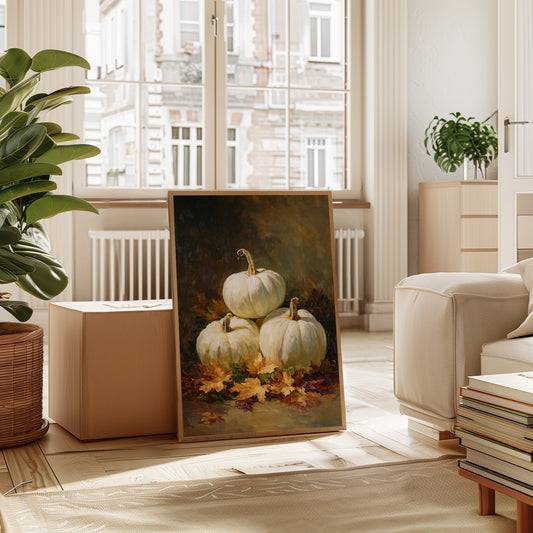 White Pumpkins Dance With Autumn