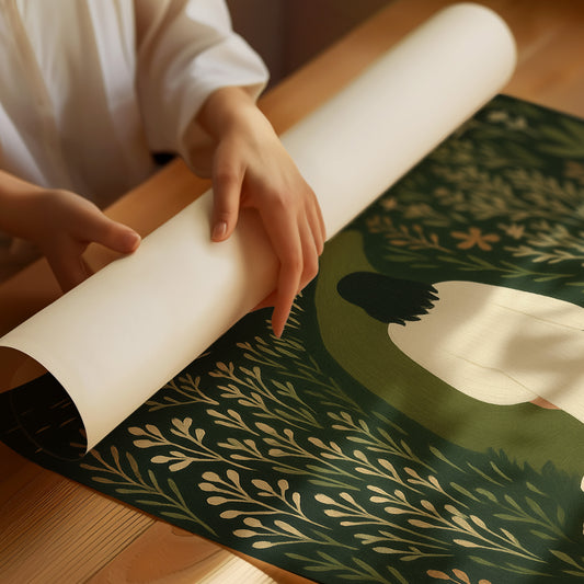 The Shepherd and the Lamb Floral Path Print