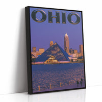 Cleveland Skyline Twilight Waterfront