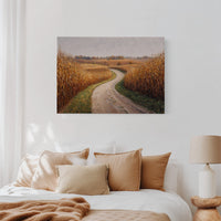 Harvest Path Winds Through Golden Fields