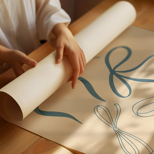 Whimsical Blue Bows Minimalist Print