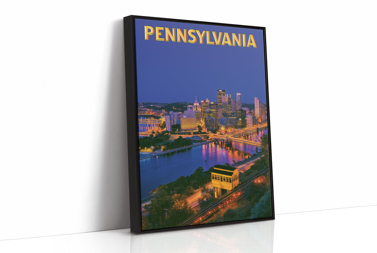 Pittsburgh Skyline Night Incline