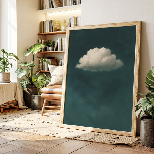 Lonely Cloud in Deep Teal Sky