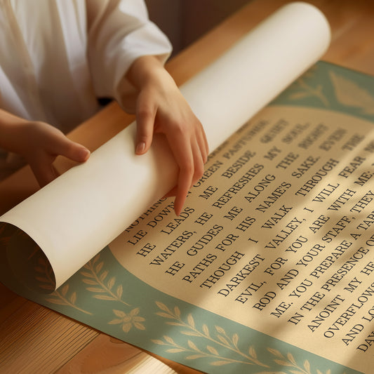 Psalm 23 Scripture with Doves and Florals