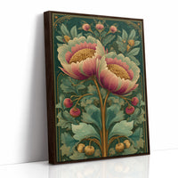 Two Peonies, One Gilded Stem