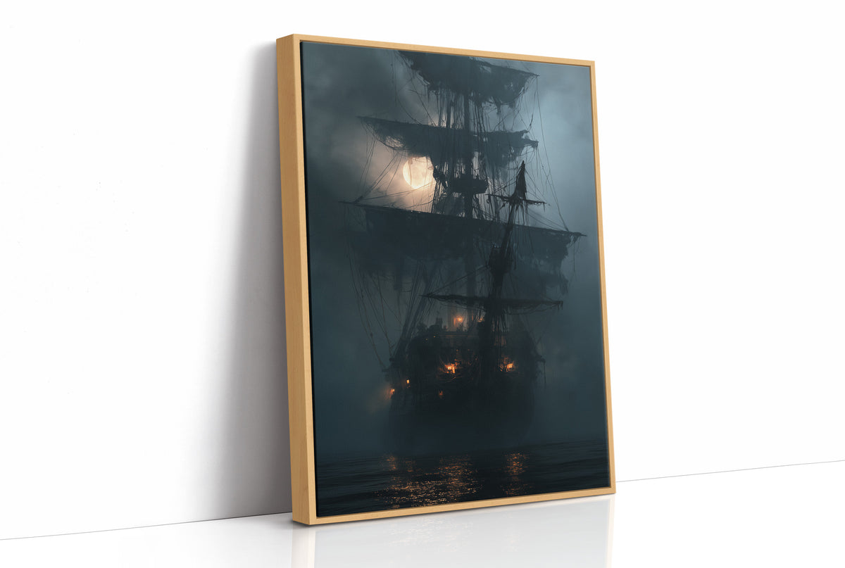 Shipshape It Is Not, print in a natural wood frame