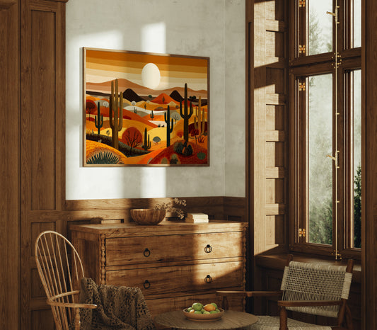Saguaros Dance Under Desert Sunset