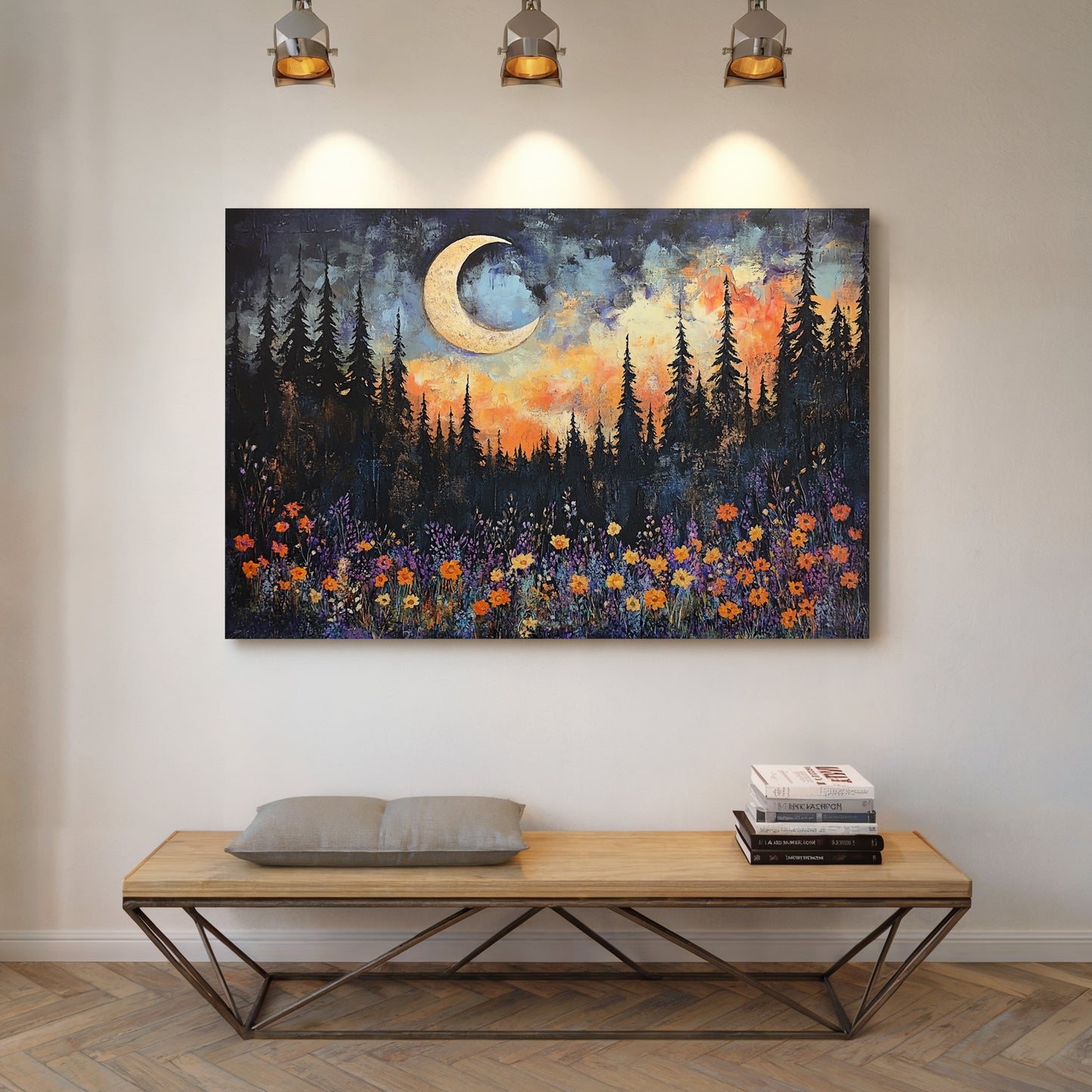 Moonlit Meadow Catches Fire Above