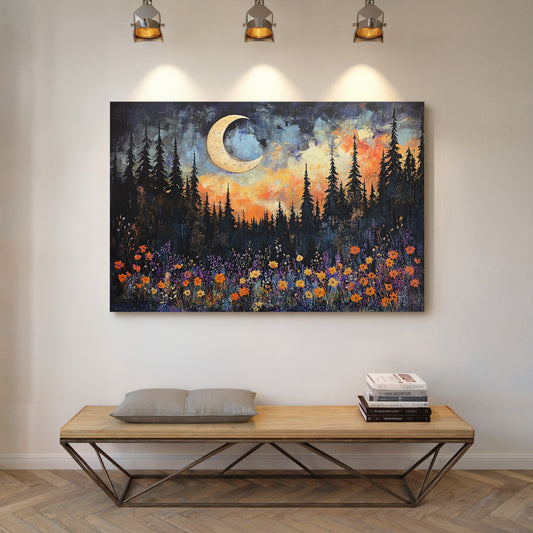 Moonlit Meadow Catches Fire Above